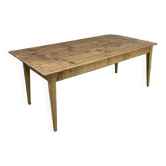 Oak farm table with folding side 1900s