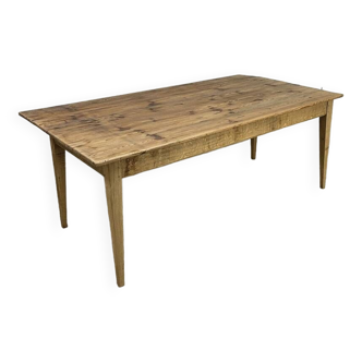 Oak farm table with folding side 1900s