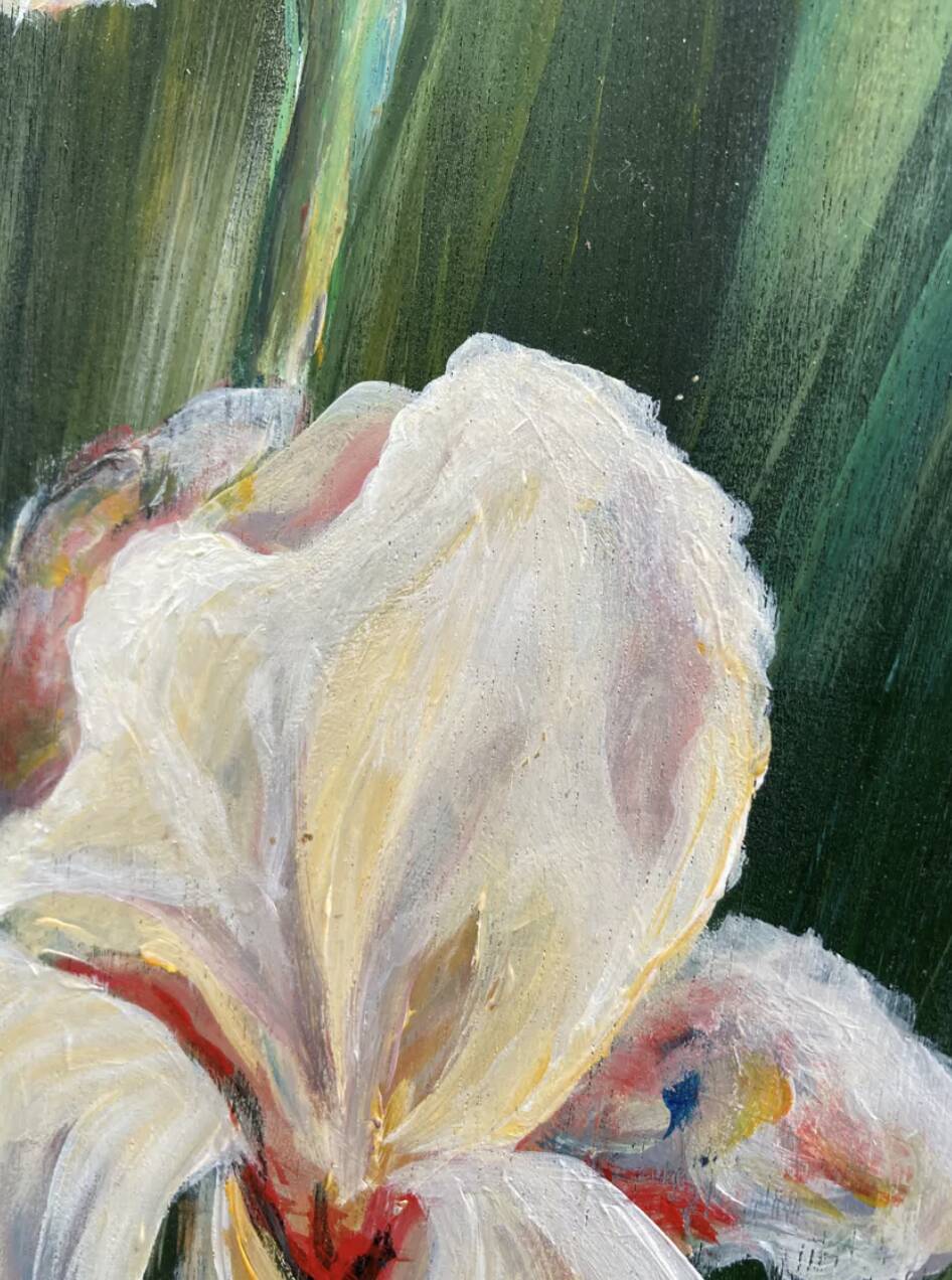 Floral painting on panel
