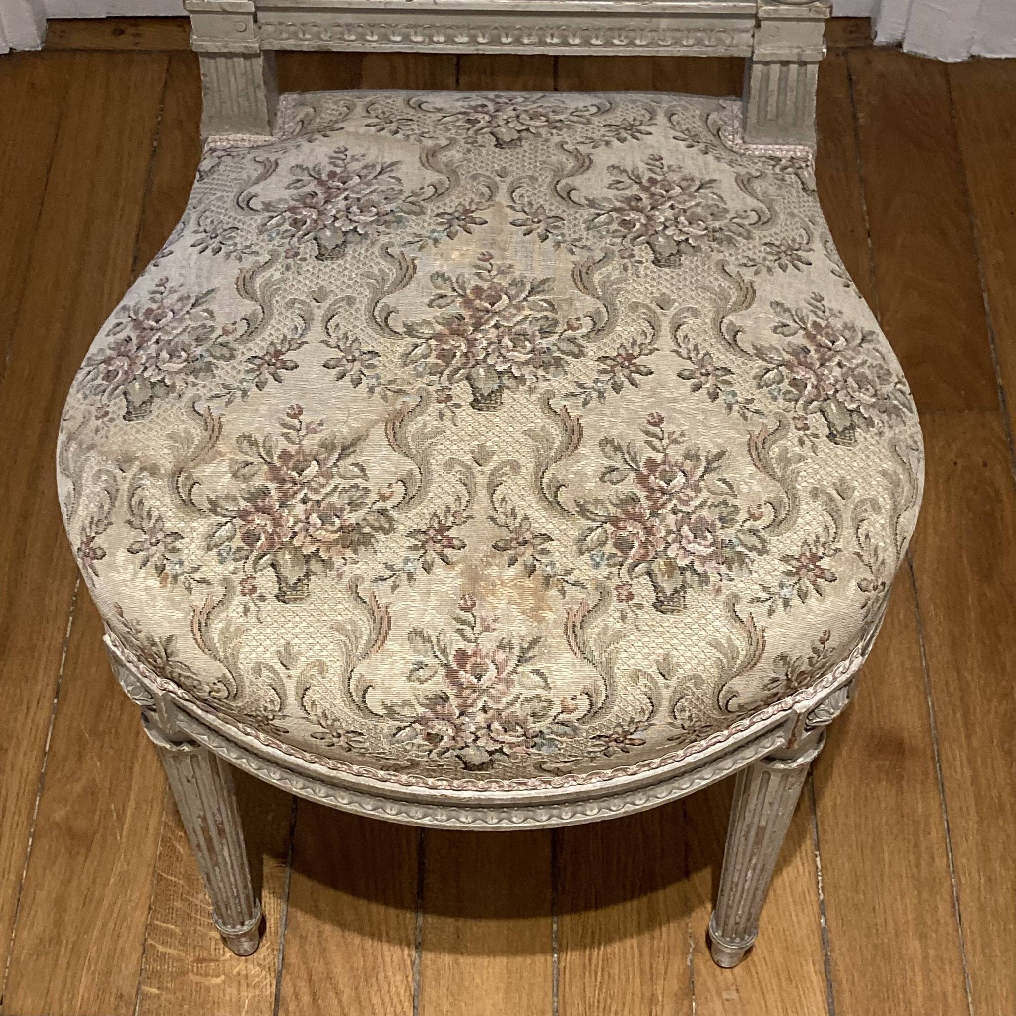 Pair of chairs, lyre back, based on a model by Jacob, Louis XVI style.