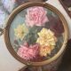 Antique painting of a bouquet of roses, 1900s – glass painting and Louis XVI gilded frame.