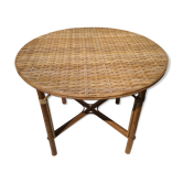 Vintage rattan coffee table diameter 70cm