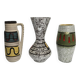 Vintage "Fat Lava" ceramic vase trio - 1960s/70s