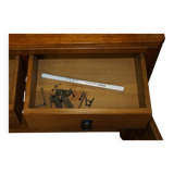 Vintage Robert Mouseman Thompson oak display cabinet with shelves and lighting.