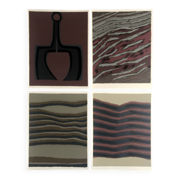 Set of 4 original lithographs by Raoul Ubac, 1978. The earth.