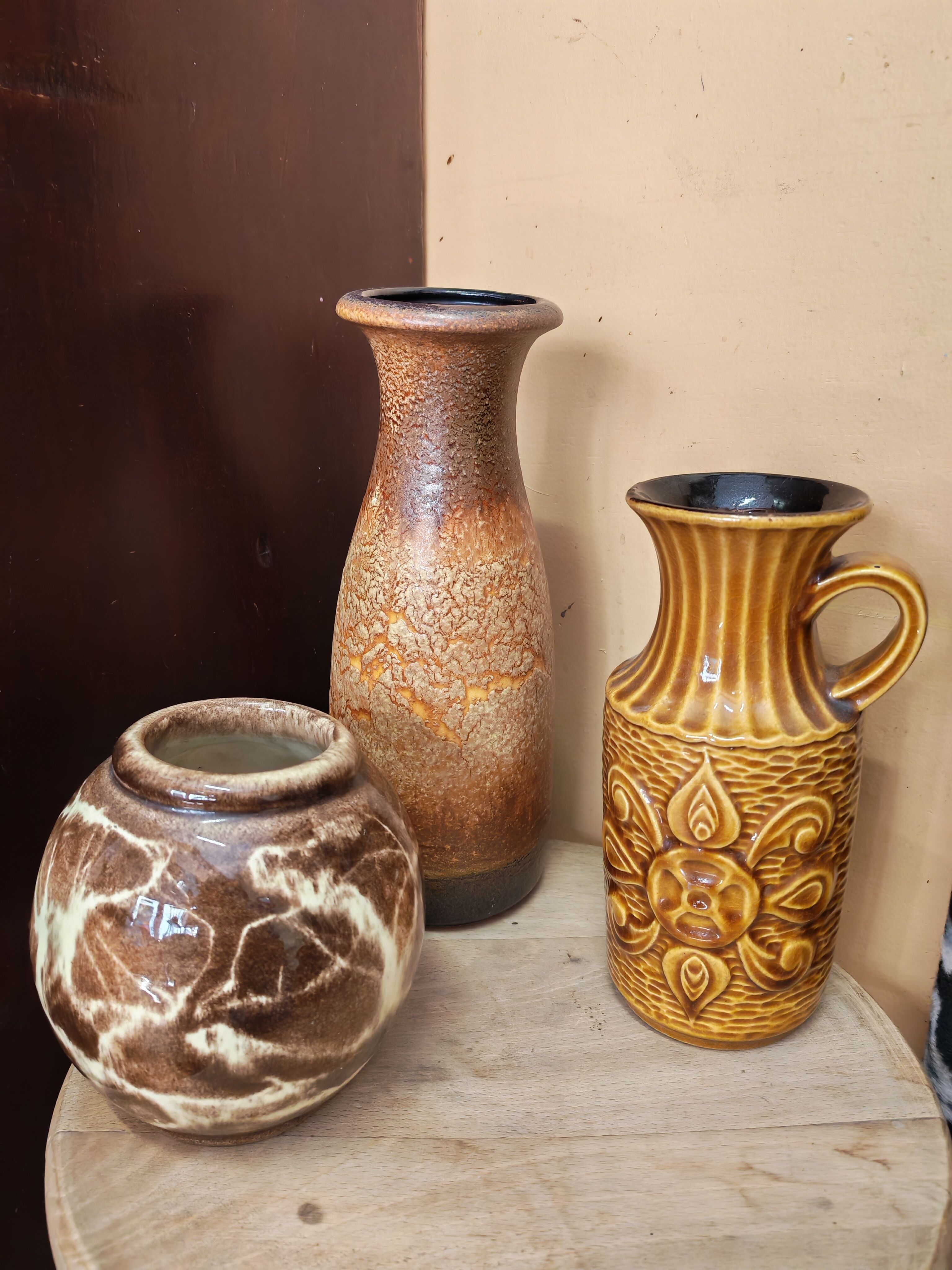 Lot de 3 vases  style organique
