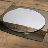 White glass and smoked glass mirror Italy