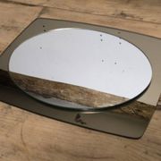 White glass and smoked glass mirror Italy
