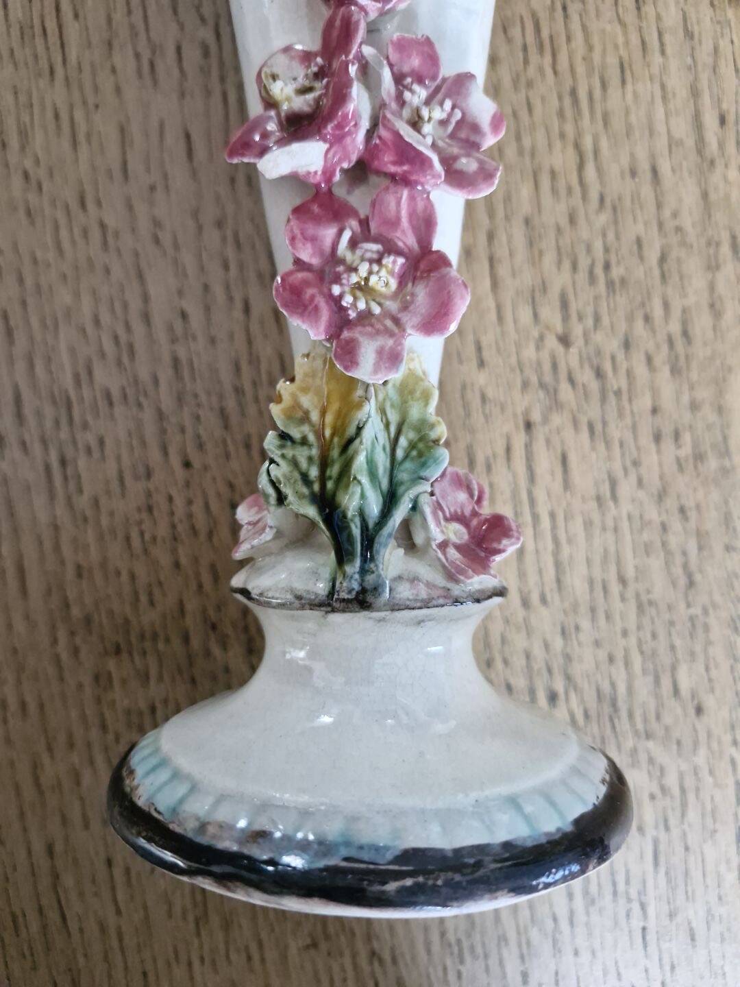 Pair of slip soliflores – Art Nouveau, late 19th century