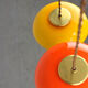 Mid-century Glass & Brass Mushroom Pendant Lamp, set of 2