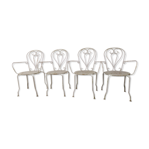 4 fauteuils de jardin fer forgé