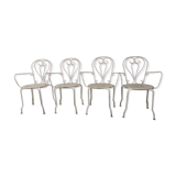 4 wrought iron garden armchairs