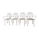 4 fauteuils de jardin fer forgé