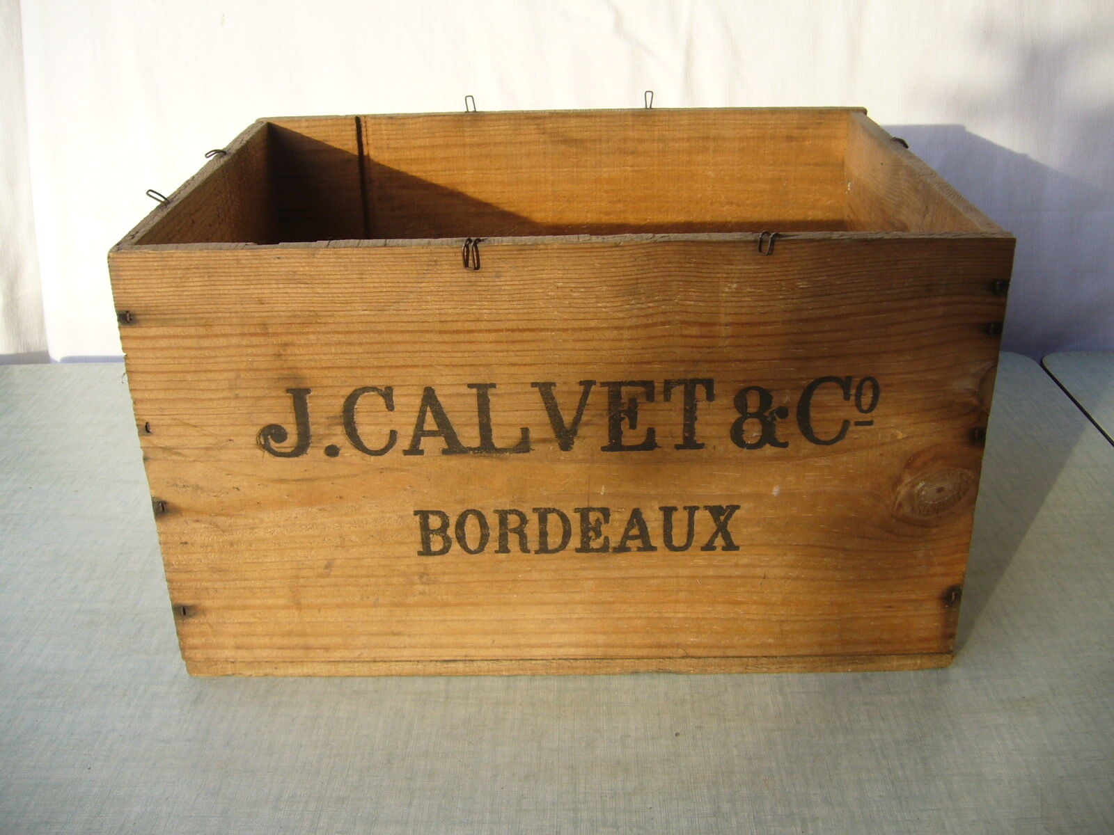 Old wooden crate Calvet (wines from bordeaux)