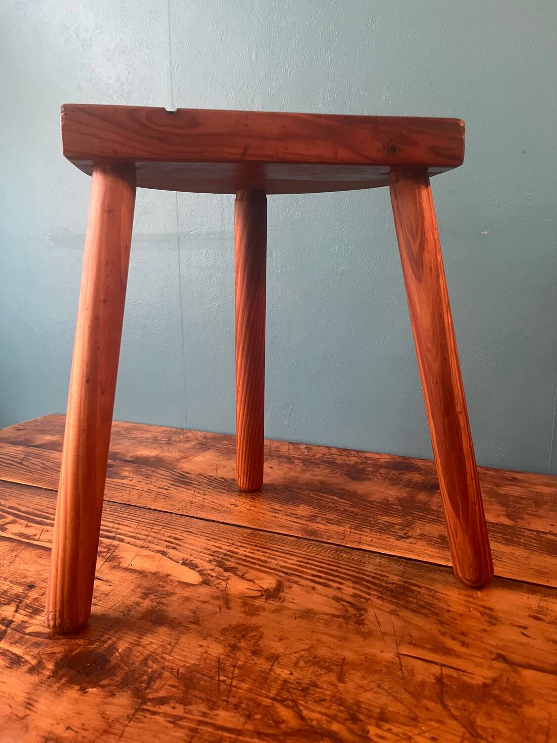 Pine tripod stool