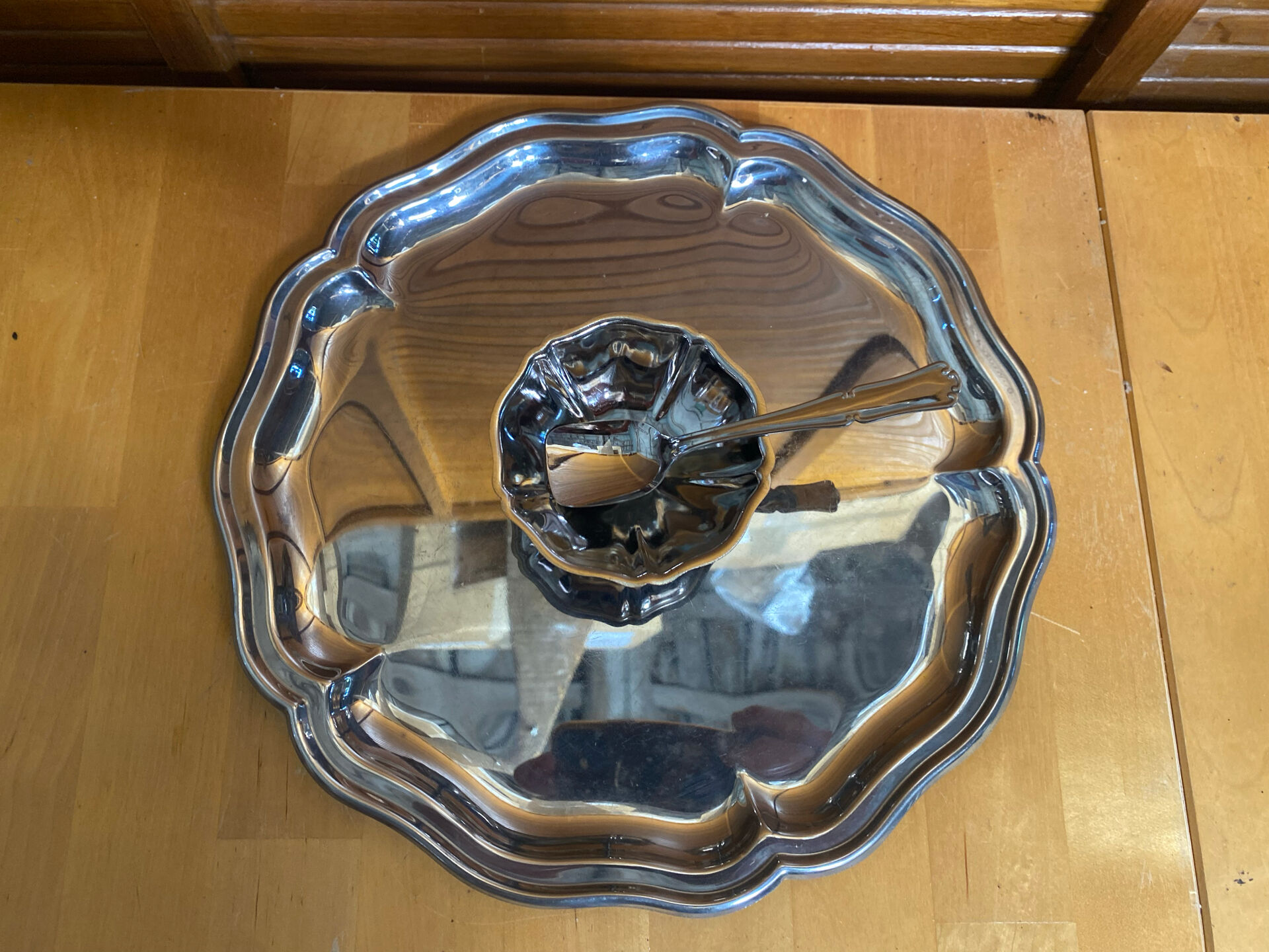 Ice Cream Service GUY DEGRENNE Tray + 6 Bowls + 6 Vintage Spoons