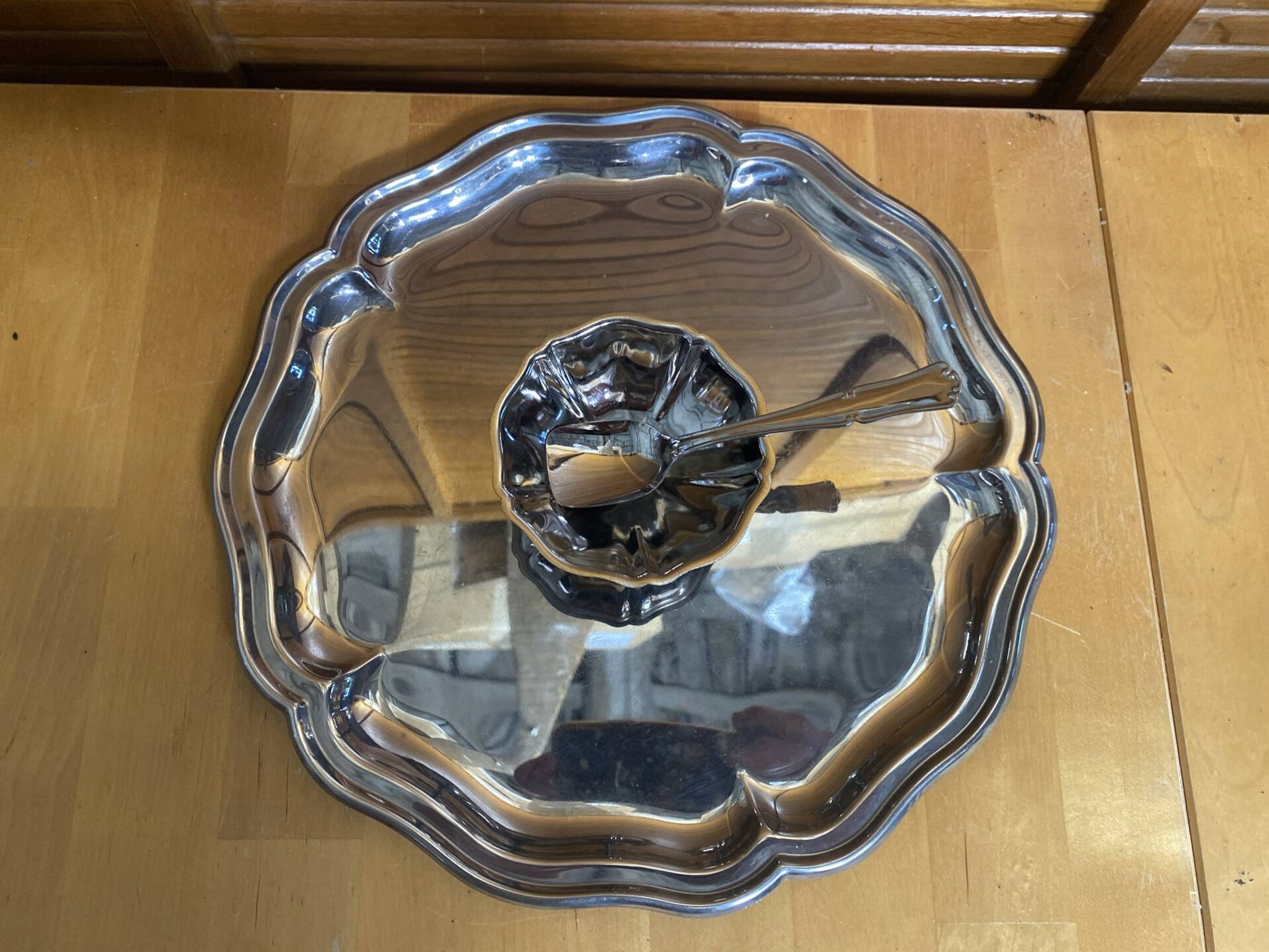 Ice Cream Service GUY DEGRENNE Tray + 6 Bowls + 6 Vintage Spoons