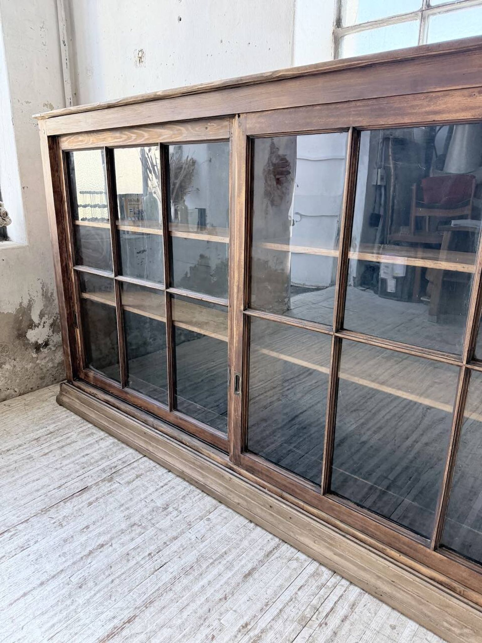 XXL industrial sideboard with glass doors