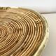 Grande coupe en rotin bambou et laiton 1960