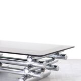 Midcentury 1970s Italian Stacked Chrome Coffee Table