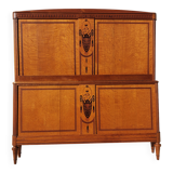 Inlaid headboard and footboard