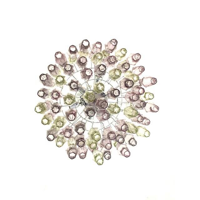 Contemporary Multicolor "Poliedri" Murano Glass Chandelier in Venini Style