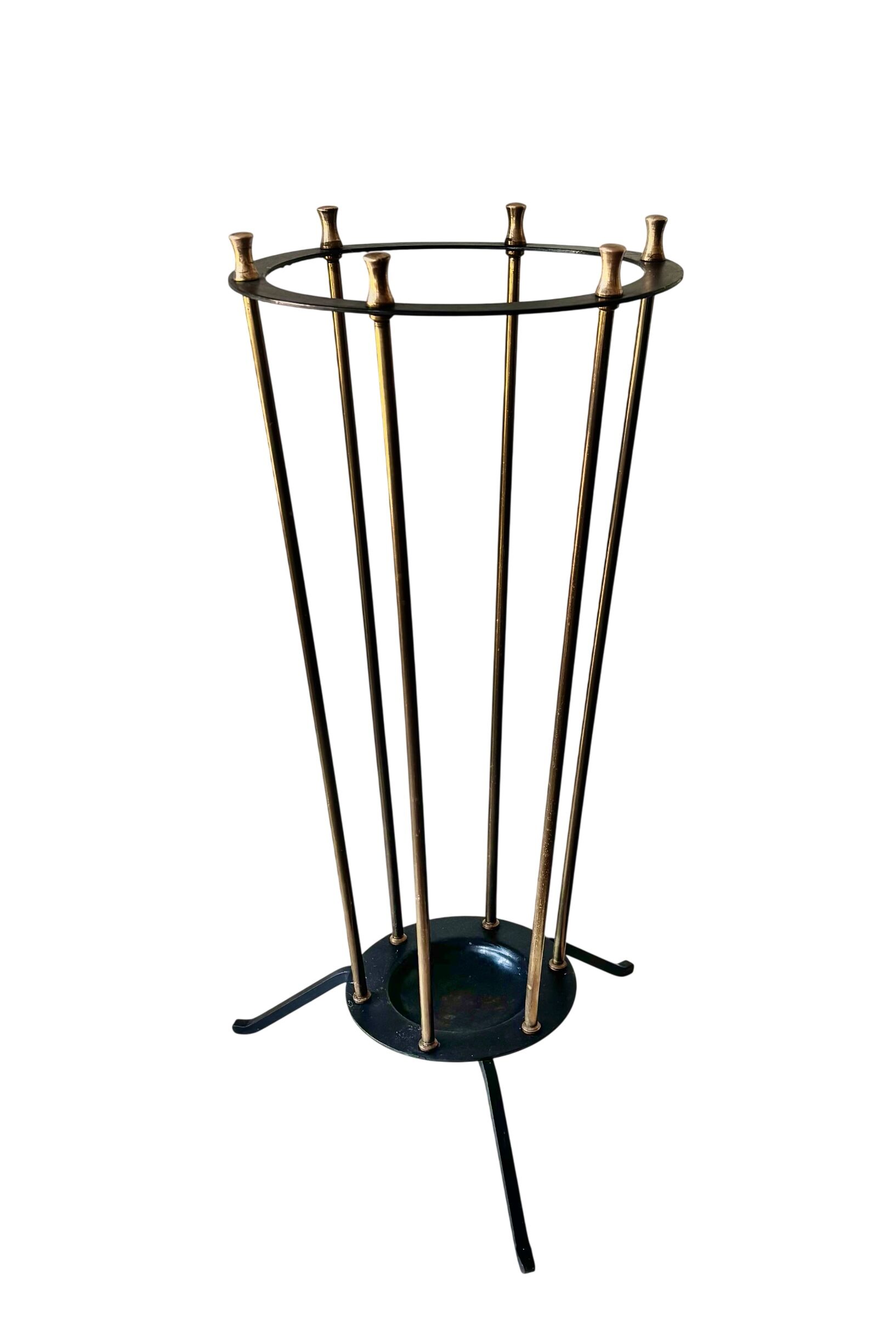Porte-parapluie en laiton Mid Century