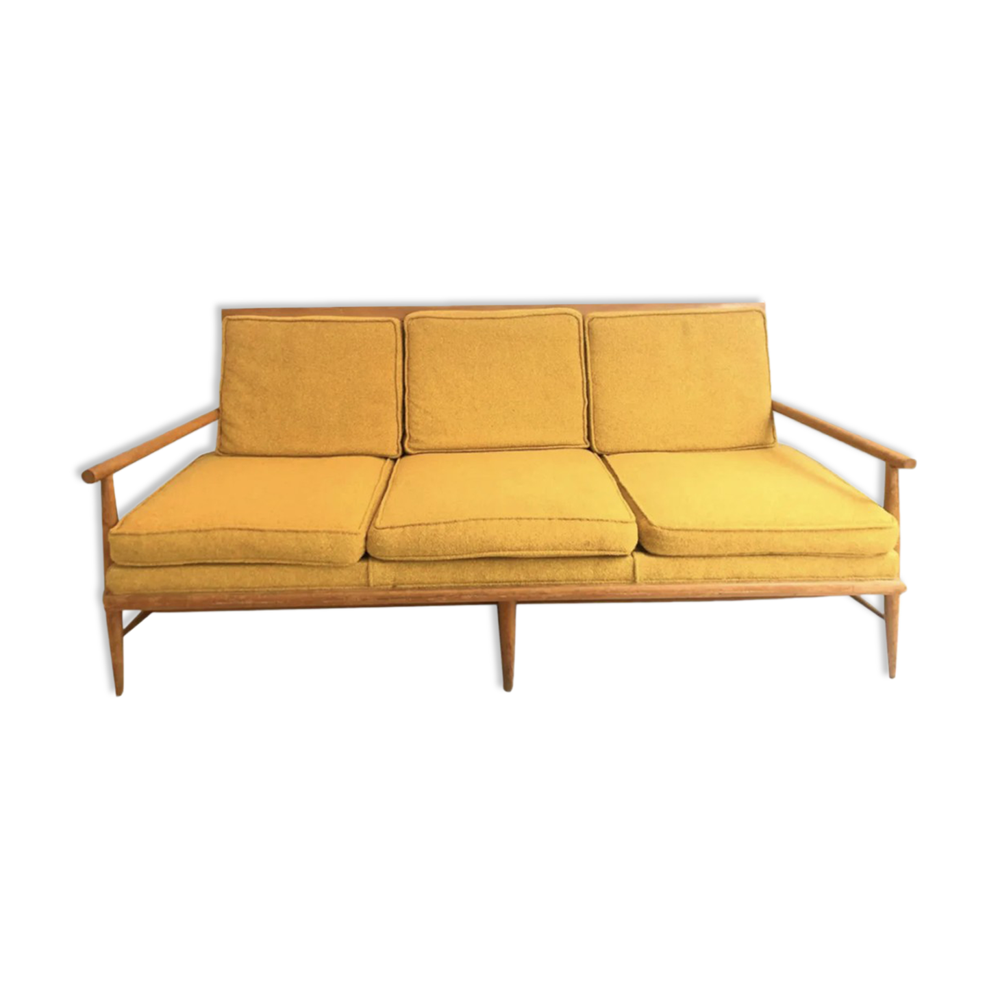 Scandinavian teak and wool sofa