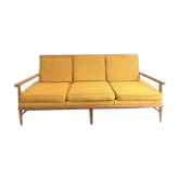 Canapé scandinave teck et laine