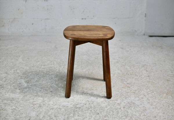 Attribué à Pierre Gautier Delaye. tabouret bois, France, circa 1960