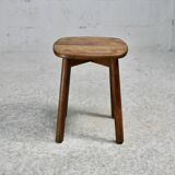 Pierre Gautier Delaye attribution. wooden stool, France, circa 1960