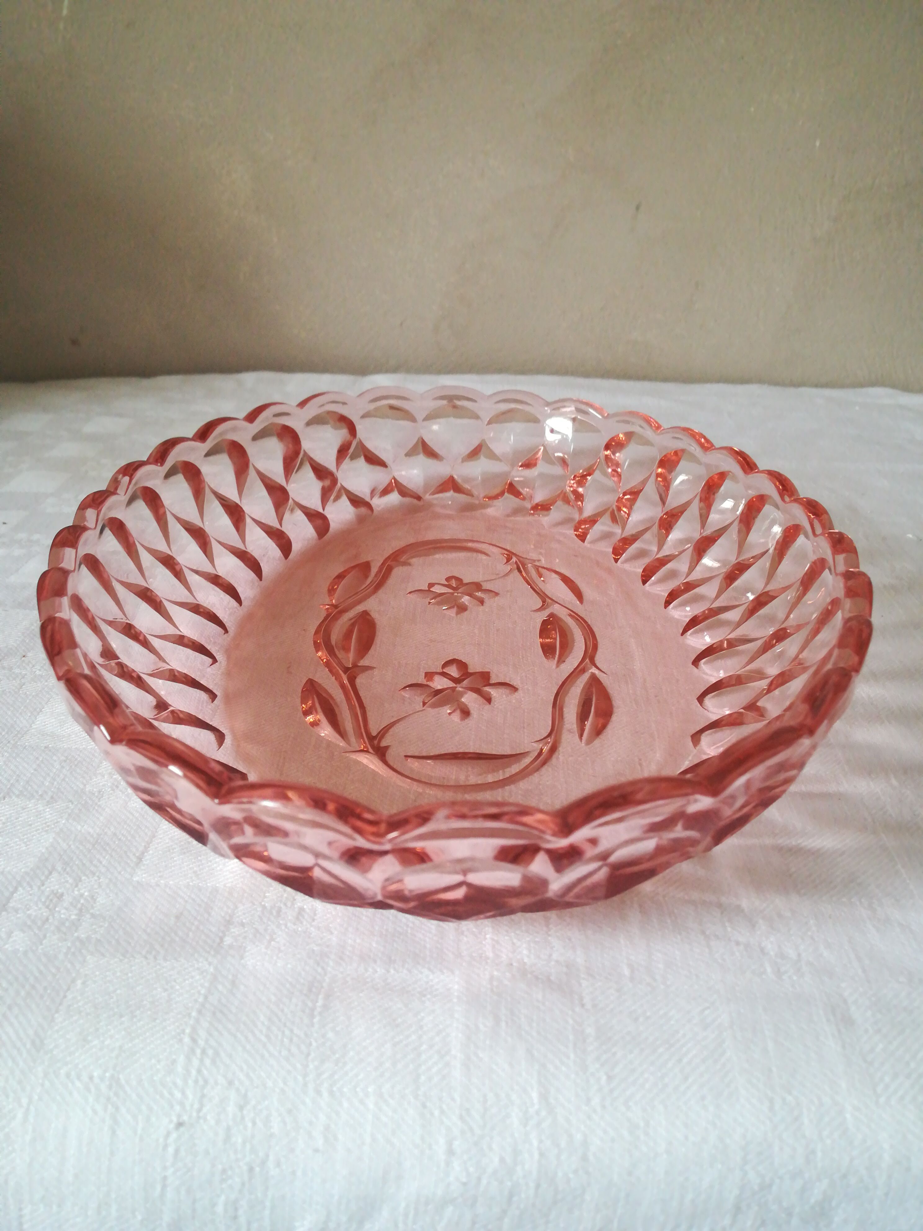 Dish has pink hors d'oeuvre