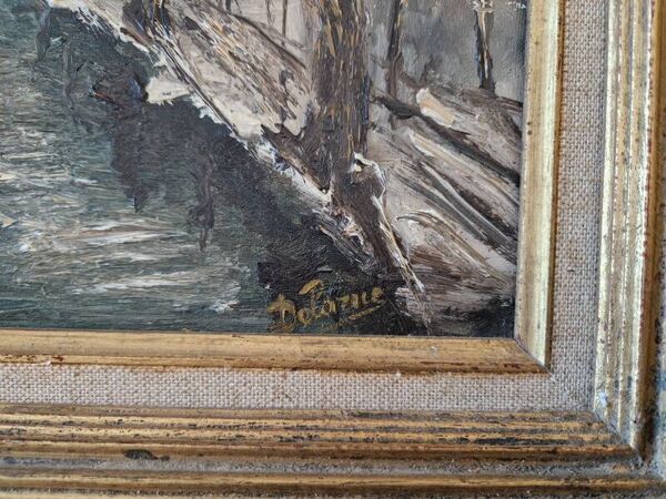 Lucien Delarue (1925-2011) - Huile sur toile - Chemin en Sologne