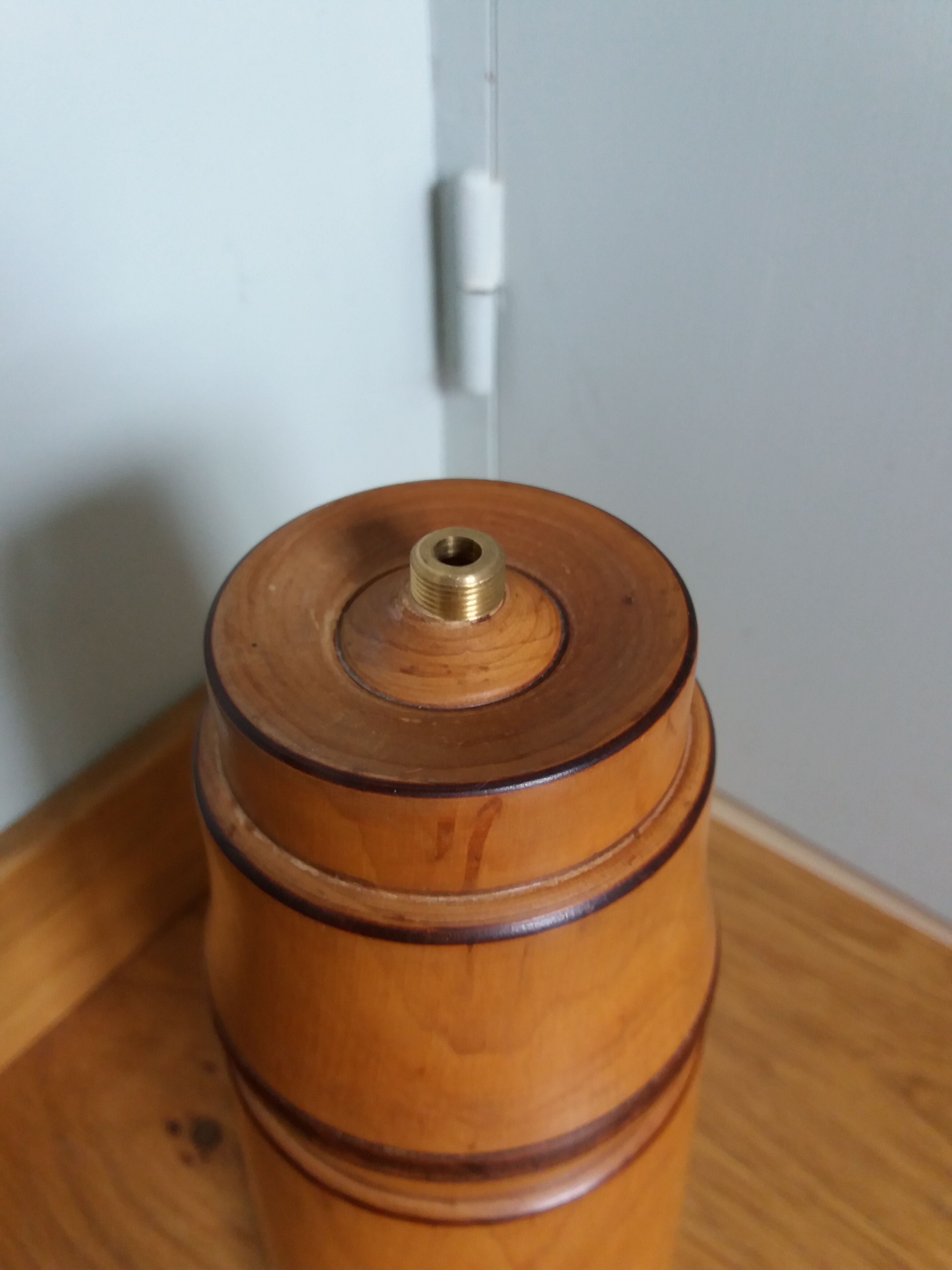 Turned wooden lamp base
