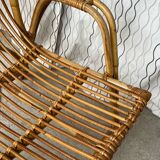Large vintage rattan armchair