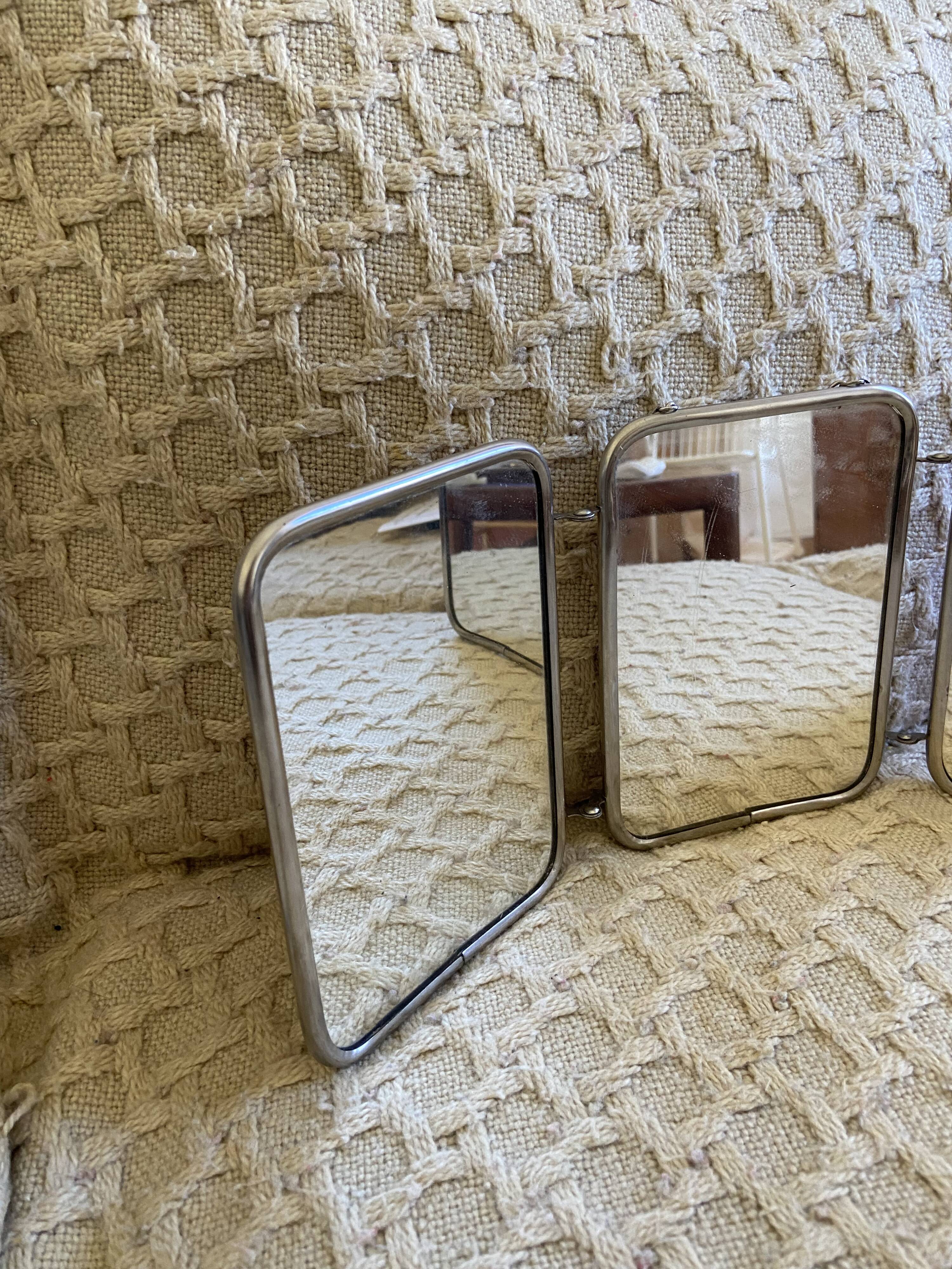 Mirror Barber vintage triptych 1960