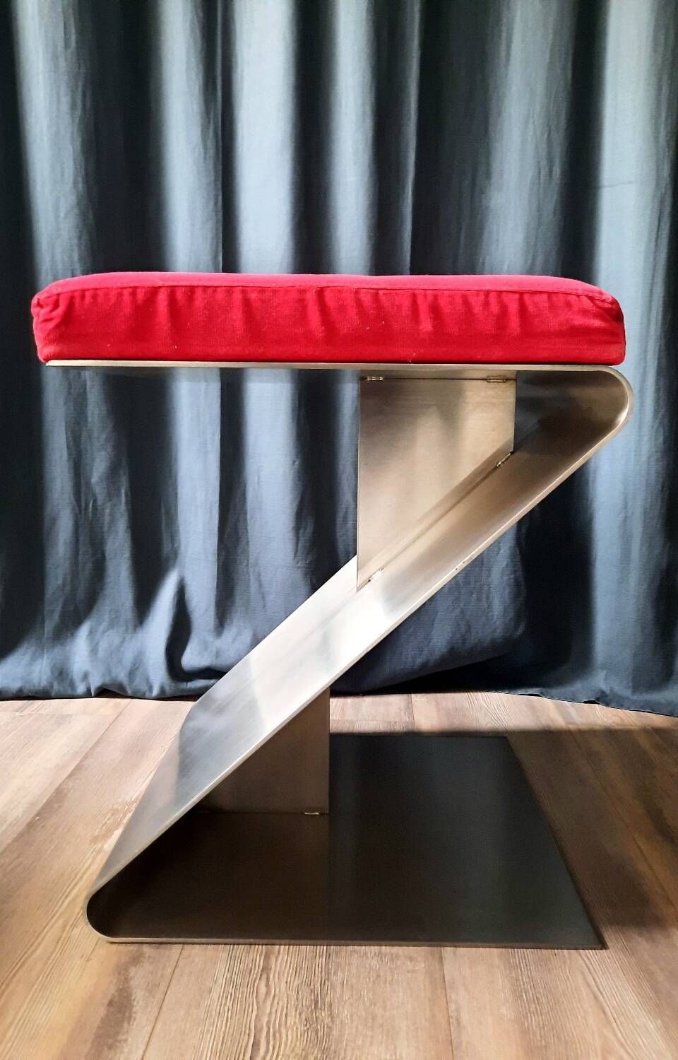 70s folded stainless steel stool