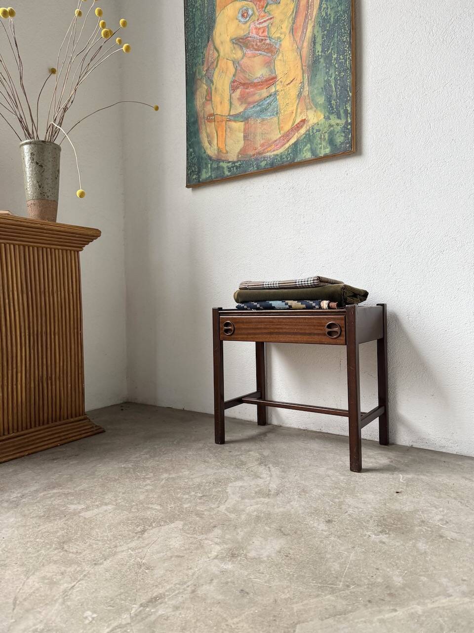 Jacques Hauville bedside table Roche Bobois mahogany