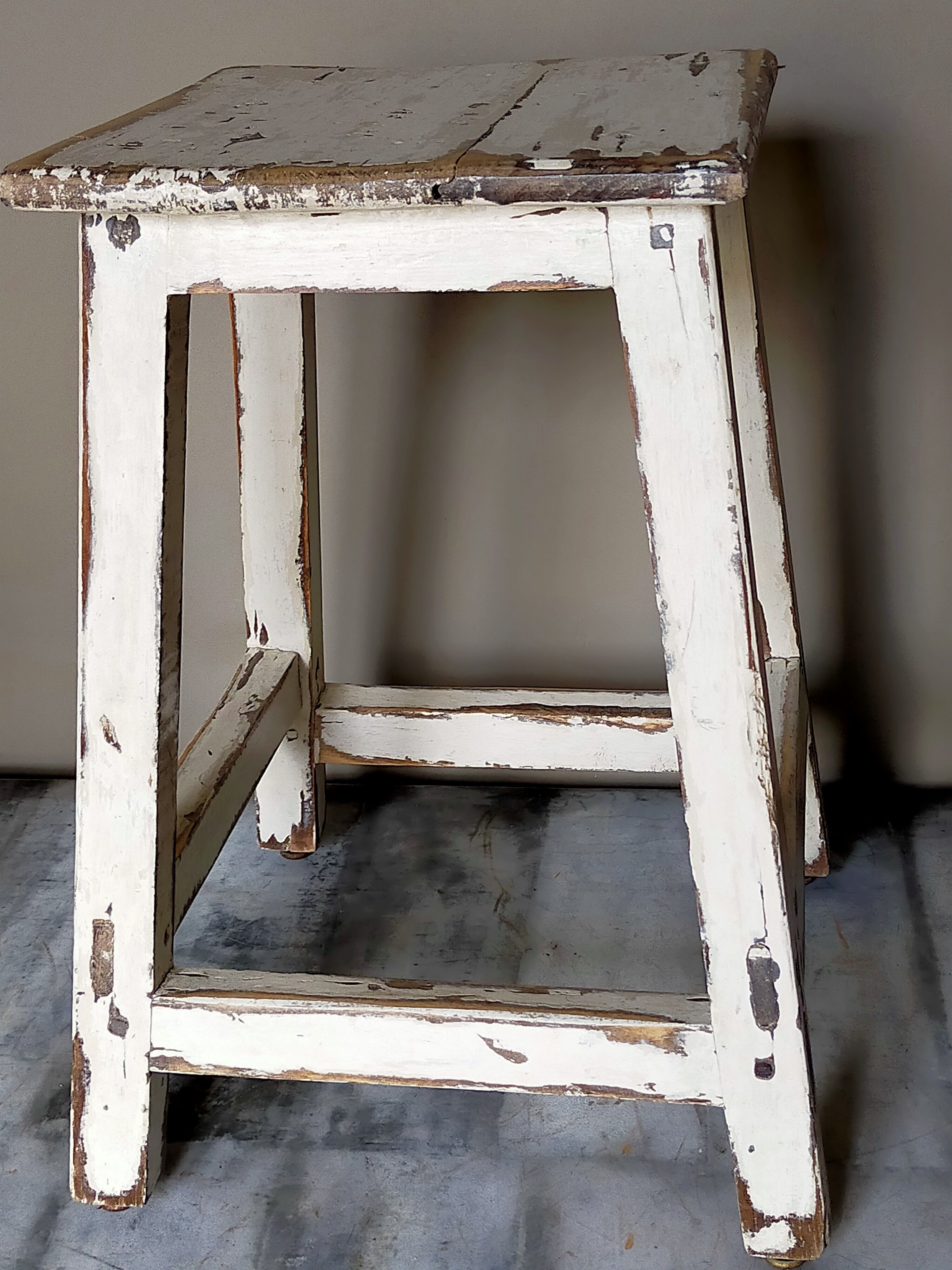 Old patinated workshop stool