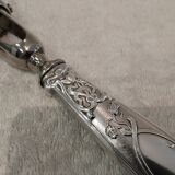 Silver-plated metal leg of lamb handle in art nouveau style