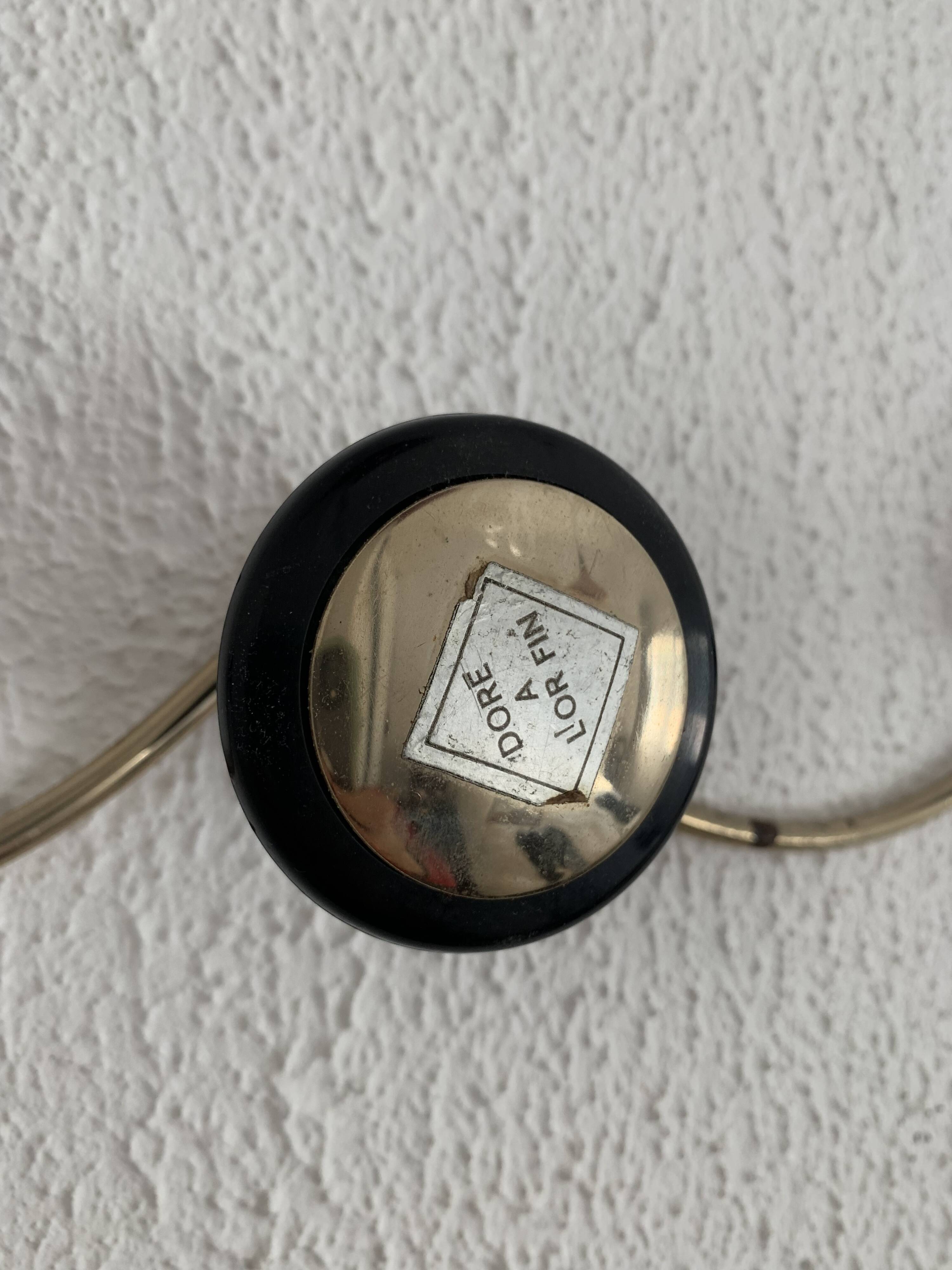 Vintage 1960s gold coat rack with 3 hooks - 45 x 7 cm