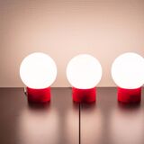 Trio of 70s globe lamps