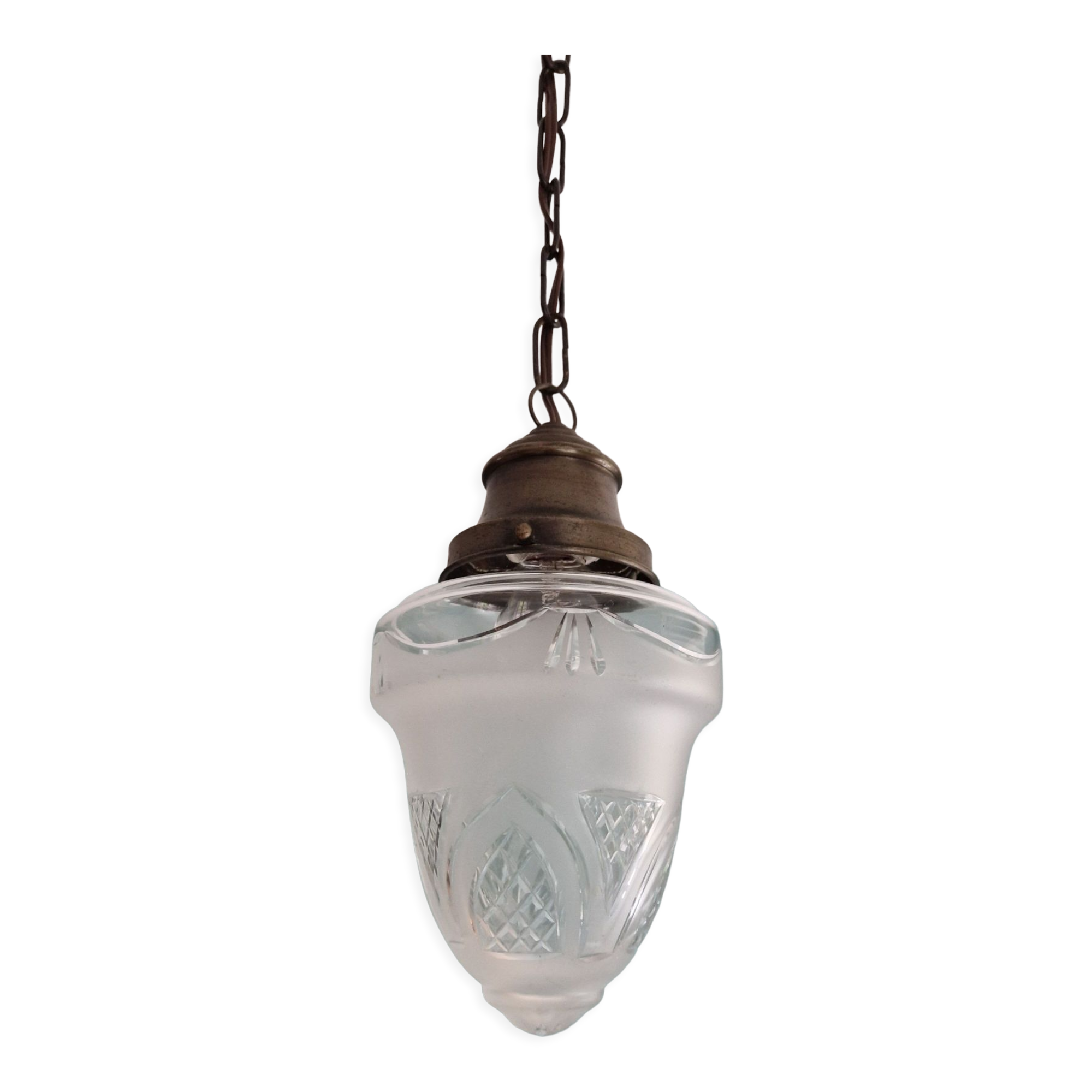Crystal pendant lamp, Val Saint-Lambert, early twentieth century