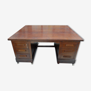 Vintage oak double desk