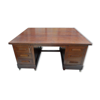 Vintage oak double desk