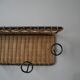 Coat rack cloakroom metal wrought iron wicker rattan handcrafted wall unit storage