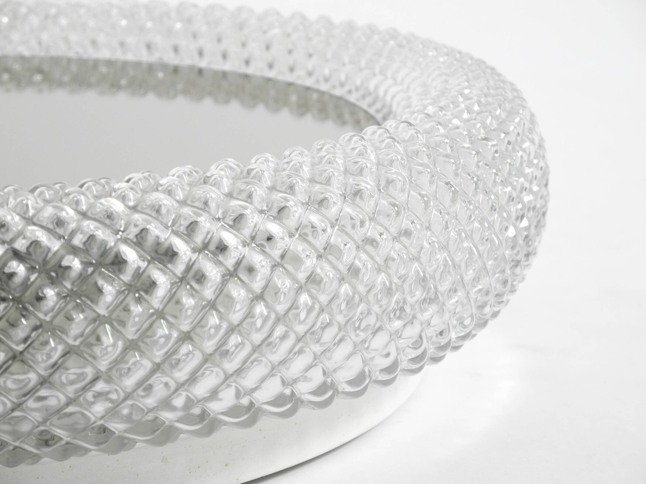 Stunning 1960s illuminated Limburg crystal glass wall mirror