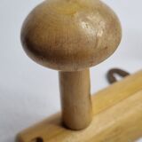 Vintage coat rack in turned wood, 5 hooks