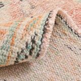 Tapis vintage oriental tons saumon et vert pastel, style faded 300x160