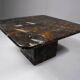 Petite table basse vintage fossilisée, années 1970